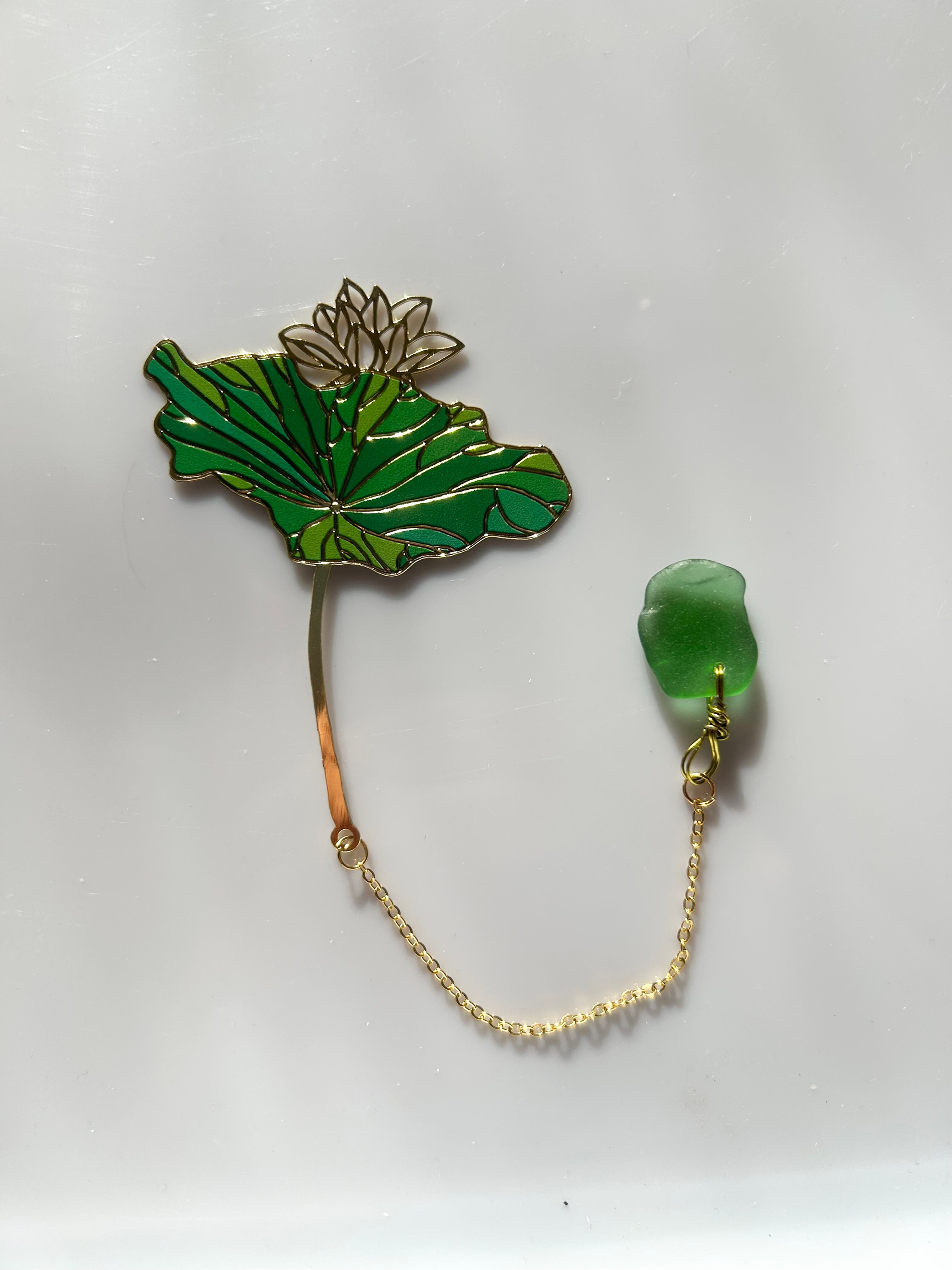 Metal leaf Sea Glass bookmark