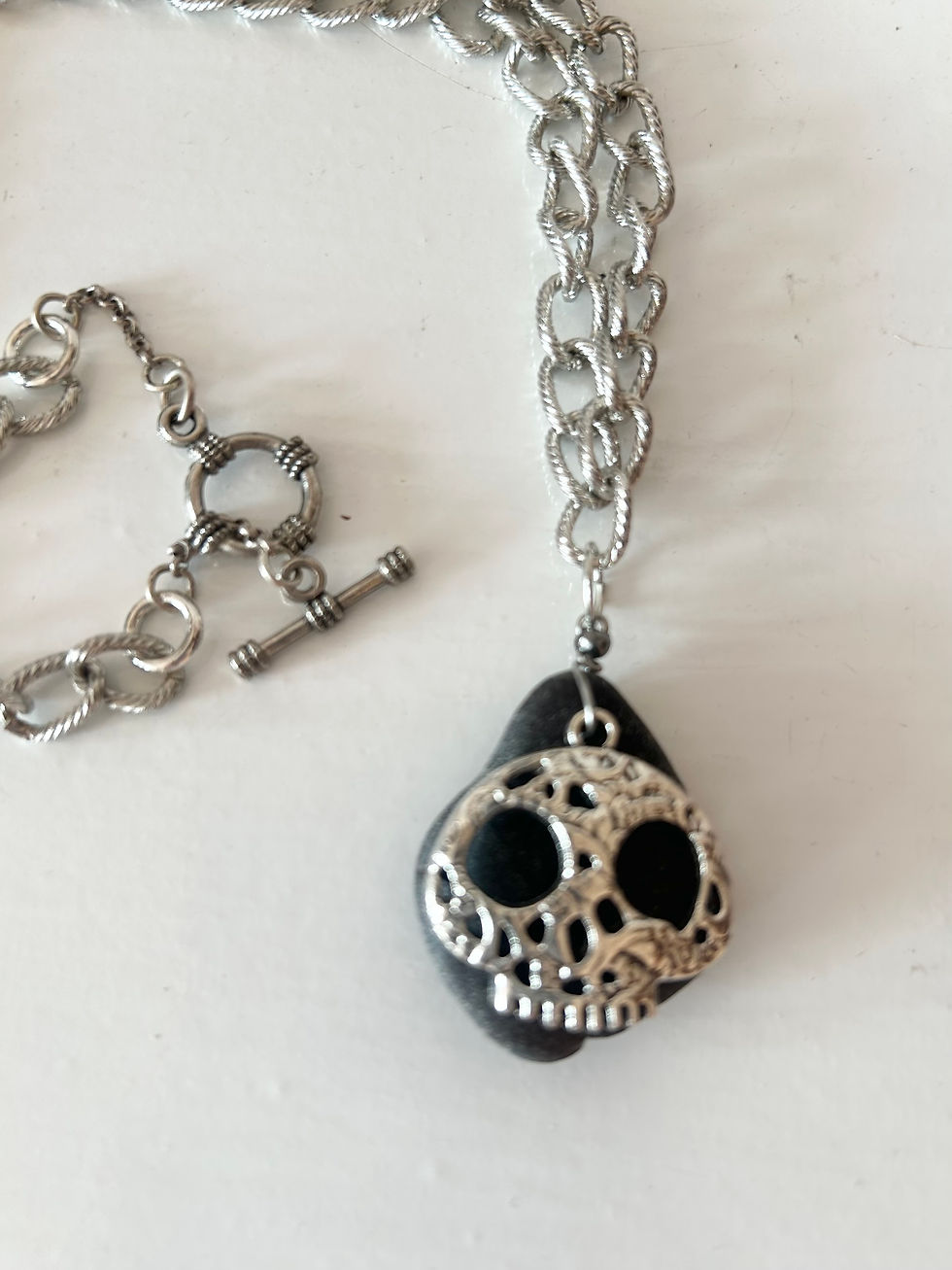 Thumbnail: Pirate Sea Glass Skull Necklace