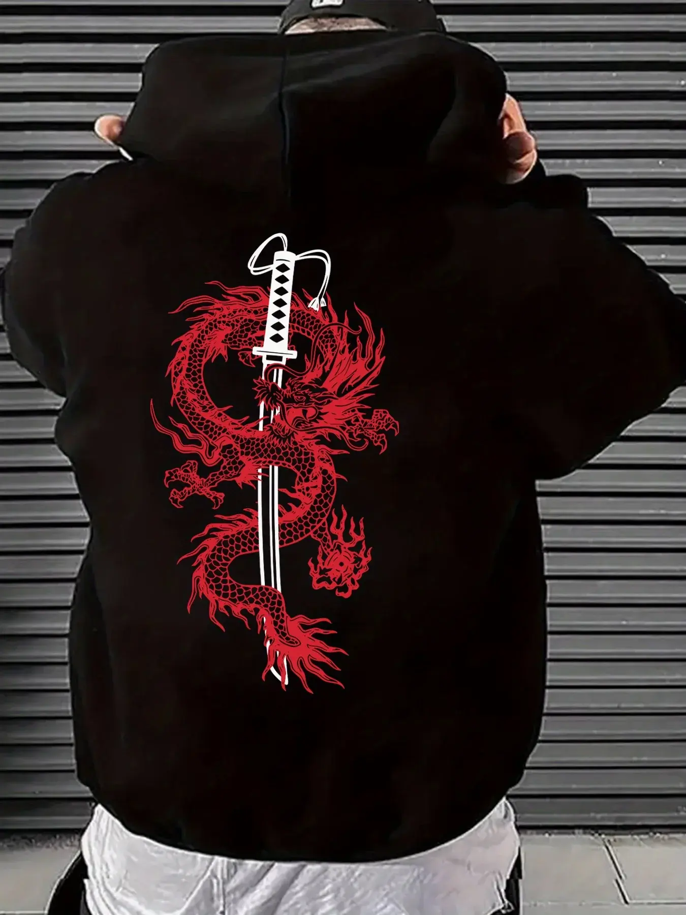 Men's Geometric Dragon Hoodie