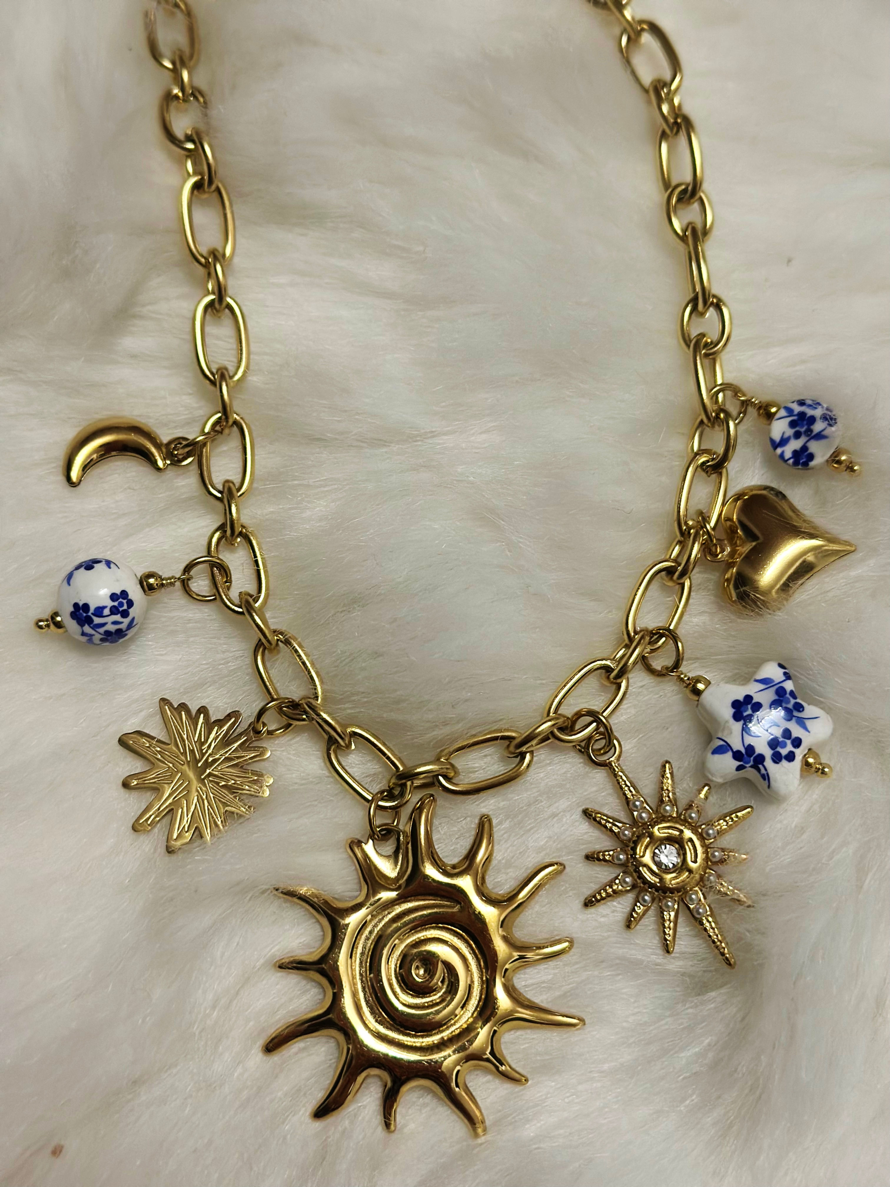  Colliers charms metal et porcelaine 💙 