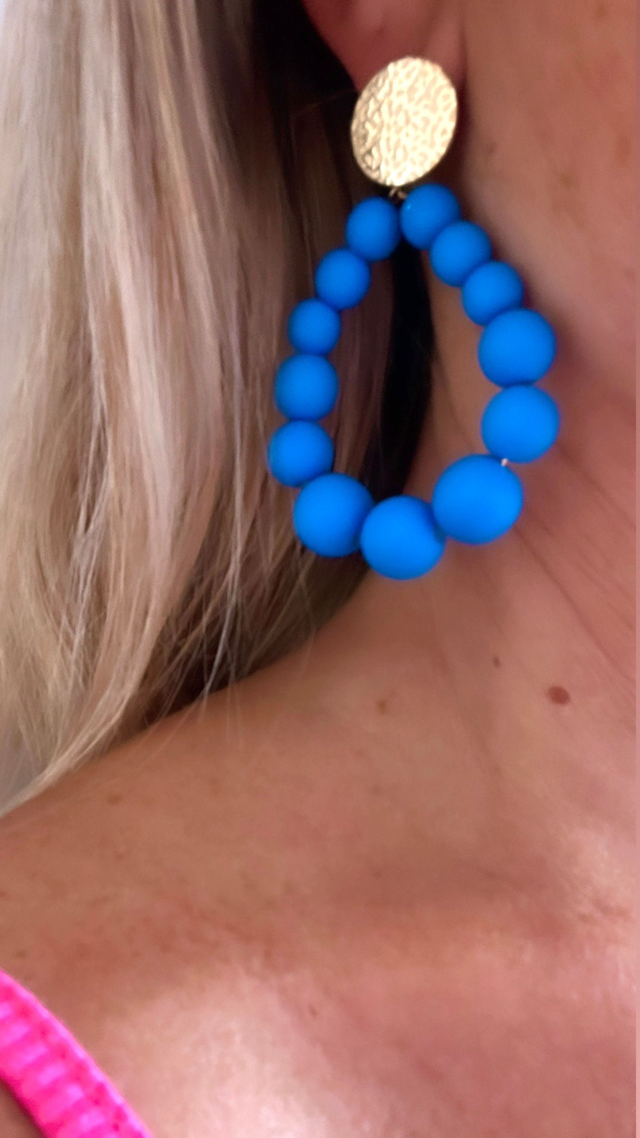 Boucles boules bleu roi 