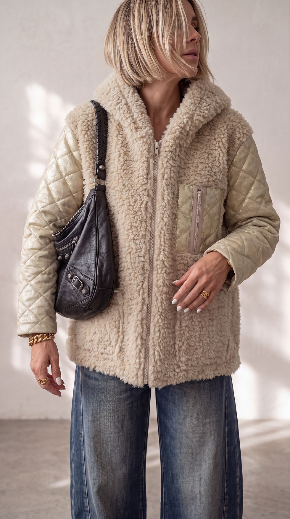 Miniature : Manteau Teddy  écru 