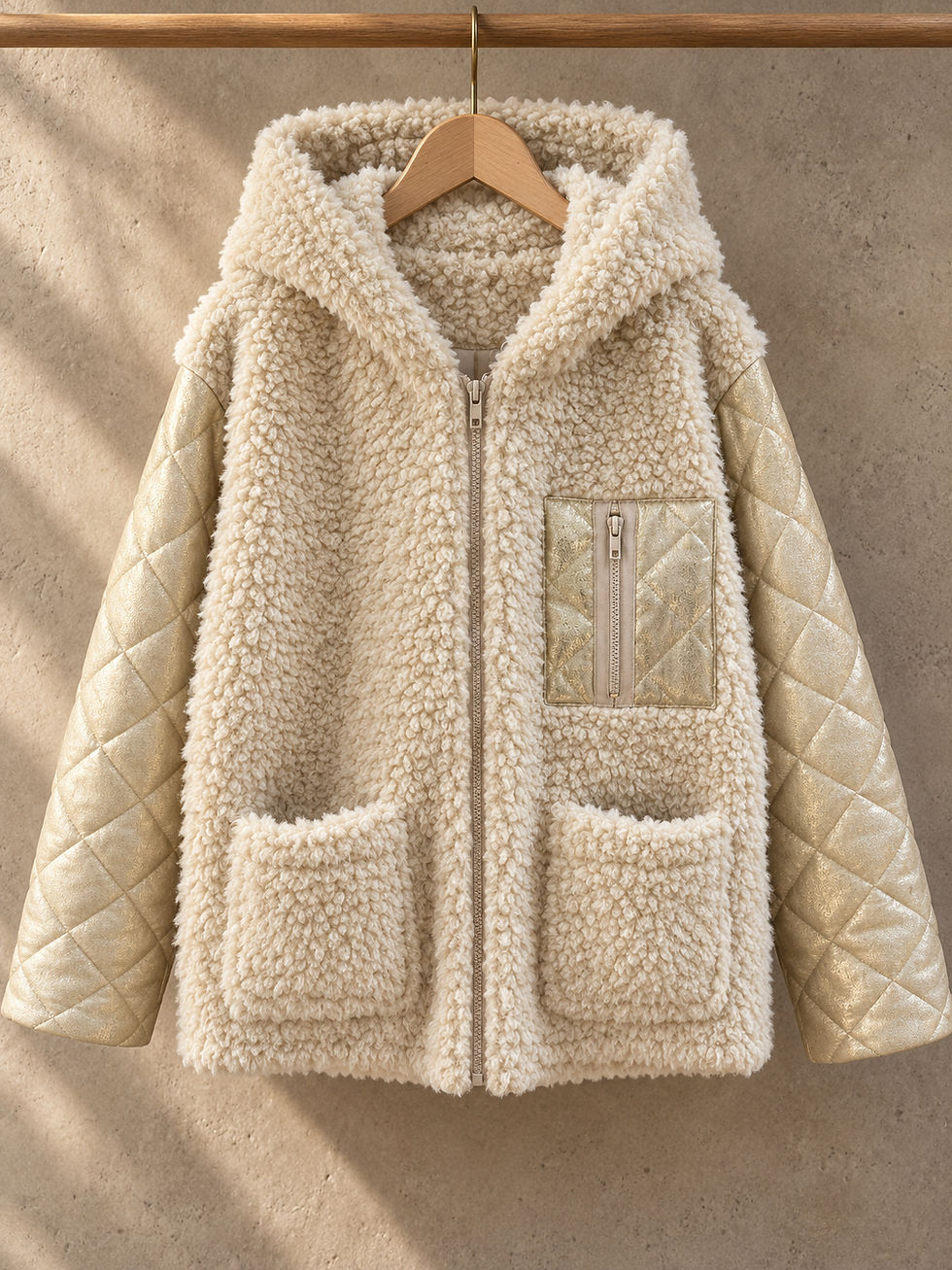 Miniature : Manteau Teddy  écru 