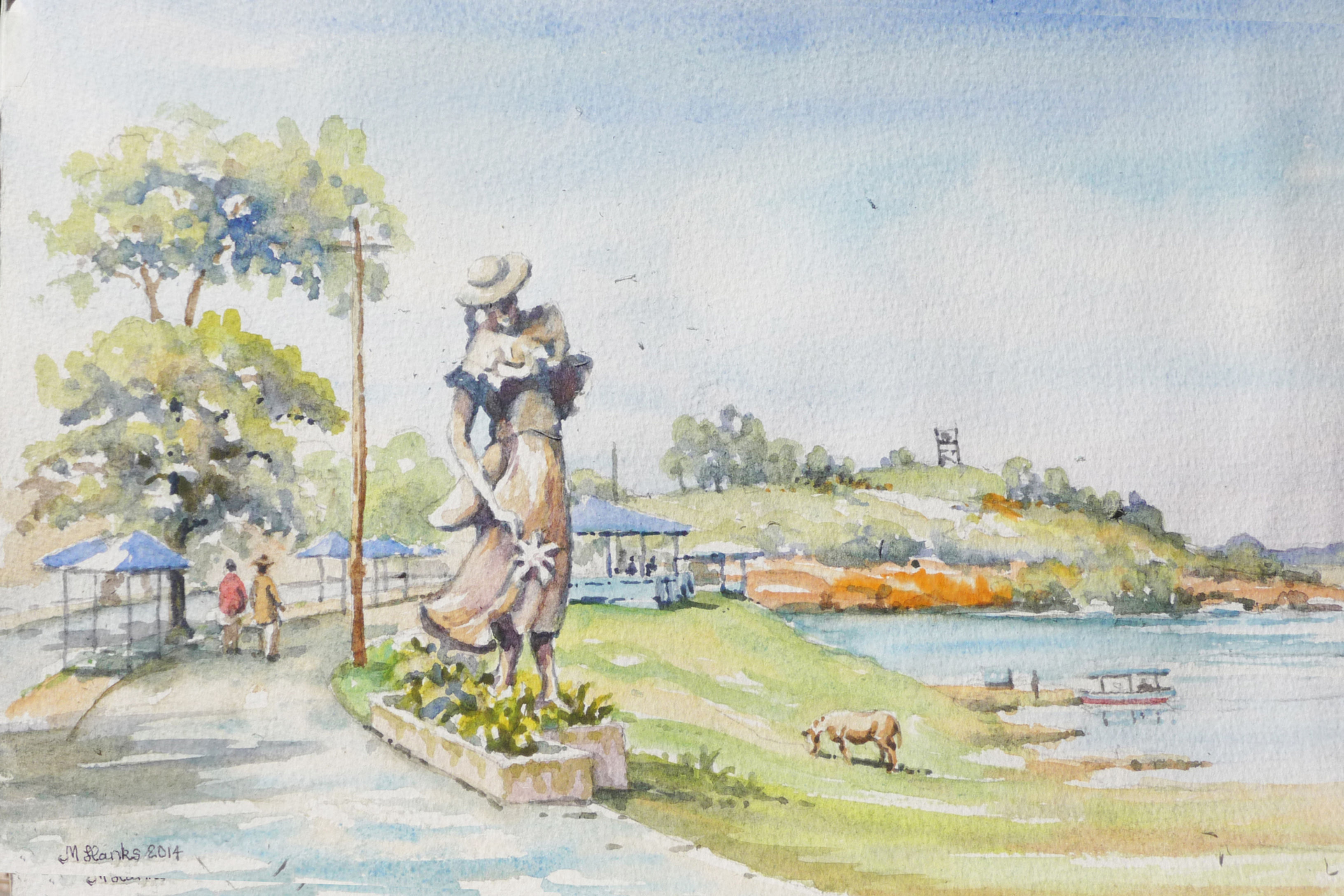 Side walk and Lake at Galapa (A), 2014