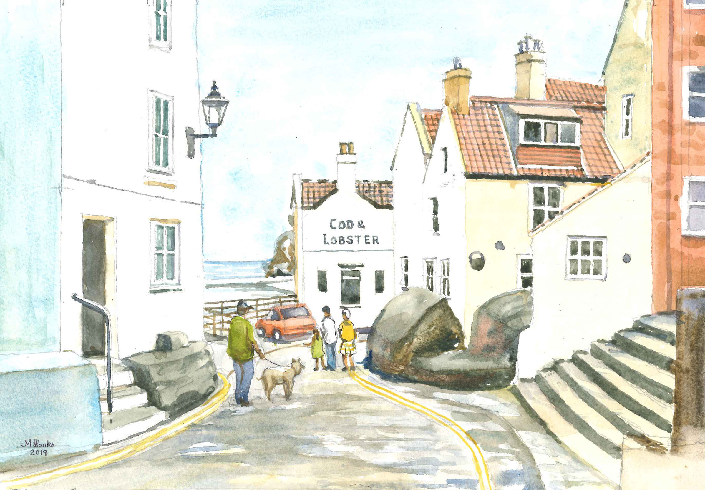 The Cod & Lobster in Staithes, NE coast, North Yorkshire Moors NP, 2019