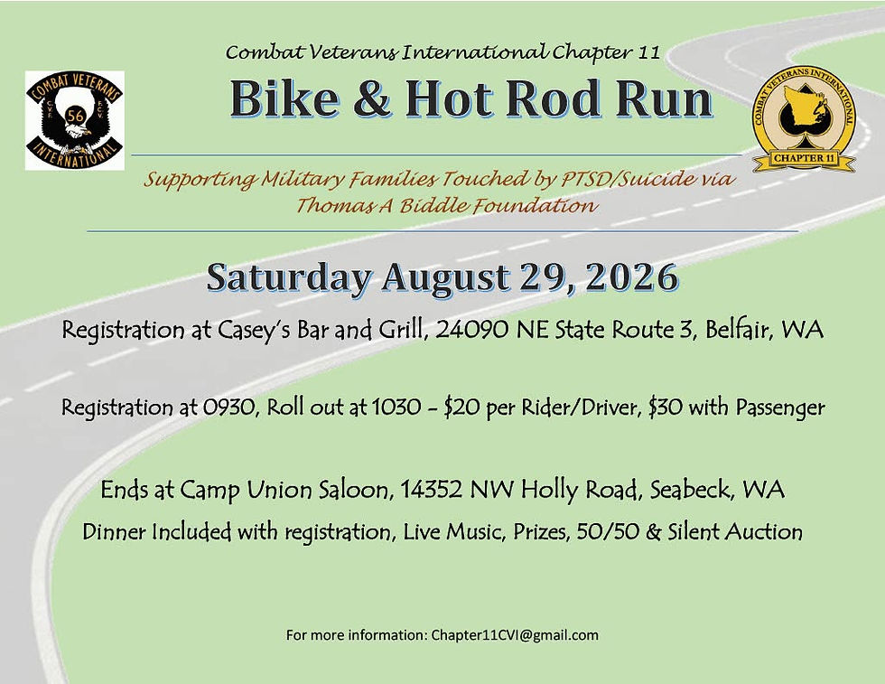 Combat Veterans International Chapter 11 Bike & Hot Rod Run