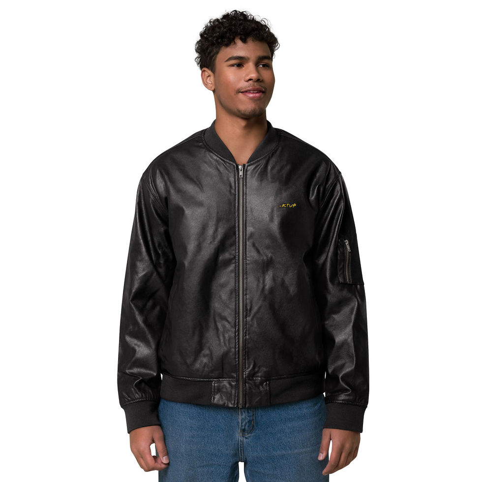 Thumbnail: -KTUP Leather Bomber Jacket