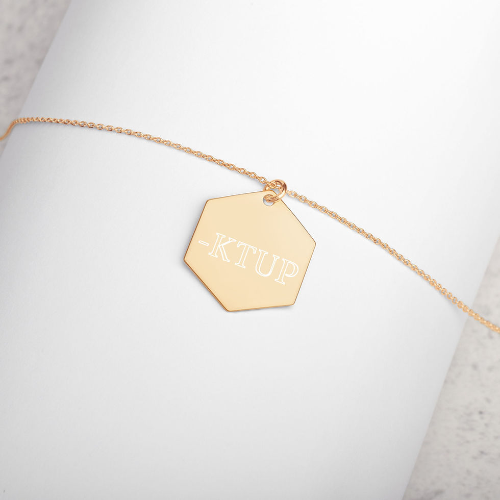 Thumbnail: -KTUP Engraved Hexagon Necklace