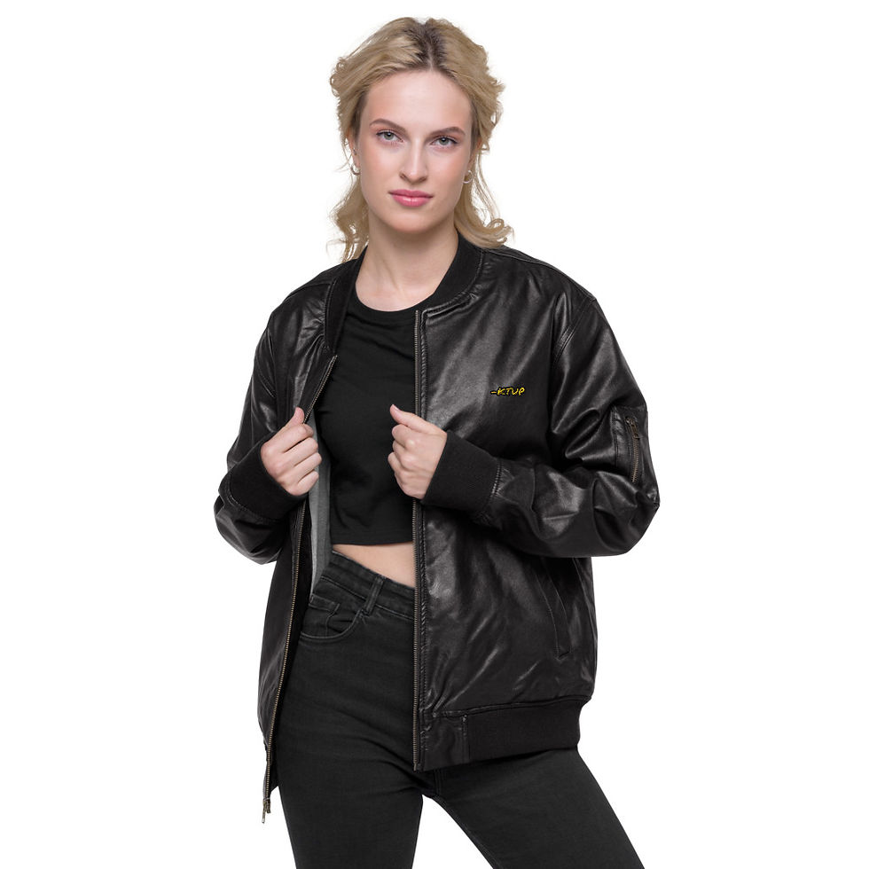 Thumbnail: -KTUP Leather Bomber Jacket