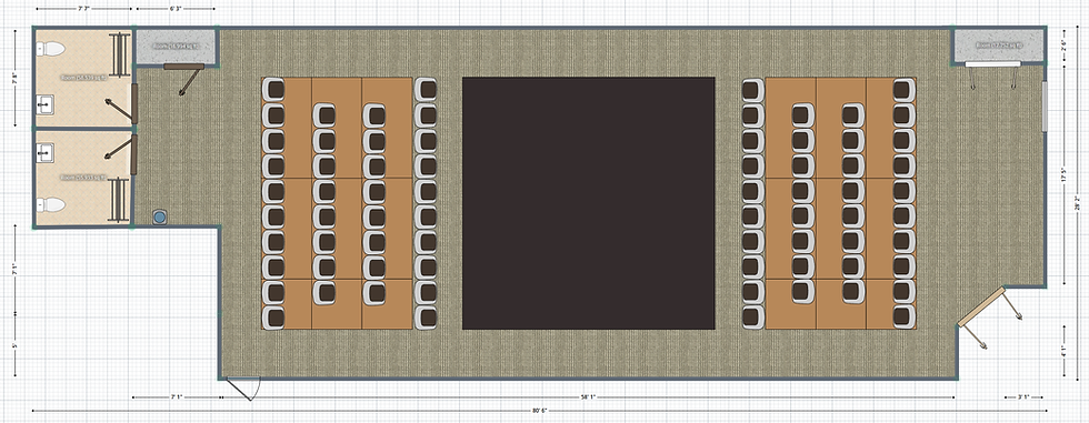 Suggested seating, around the stage