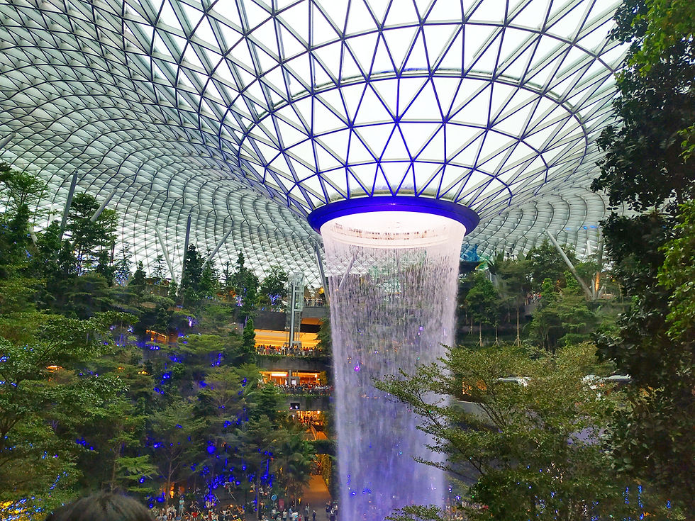 World's Tallest Indoor Waterfall at Jewel Changi Airport