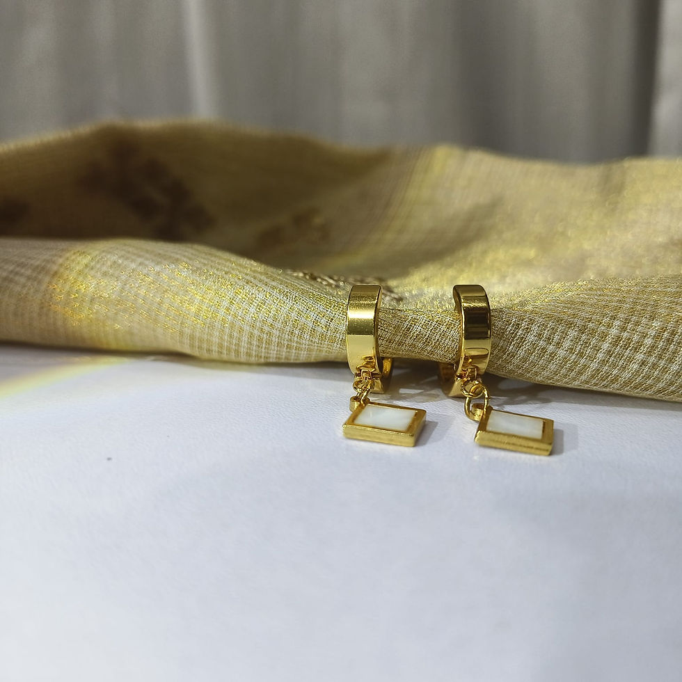 Thumbnail: The White Square Hoop Earrings