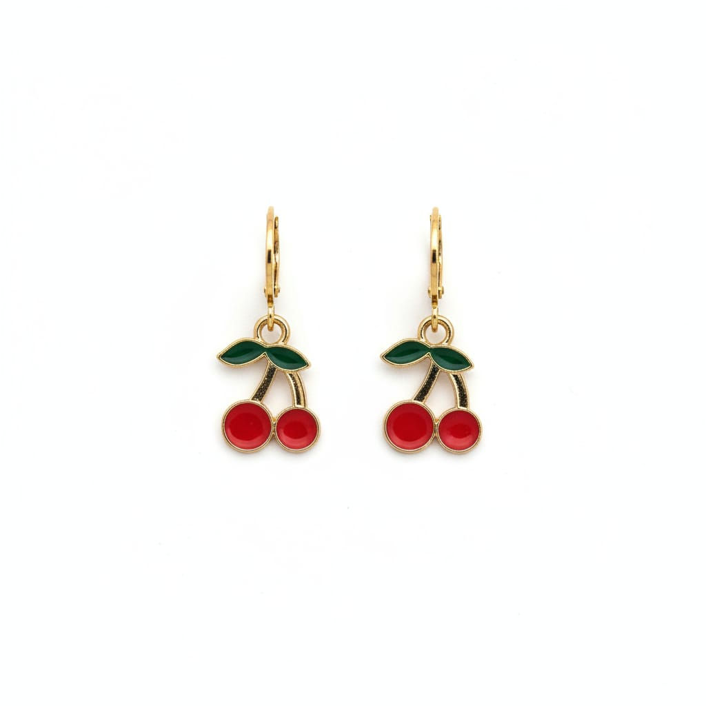 Dainty Cherry earrings (NOT ANTI-TARNISH)