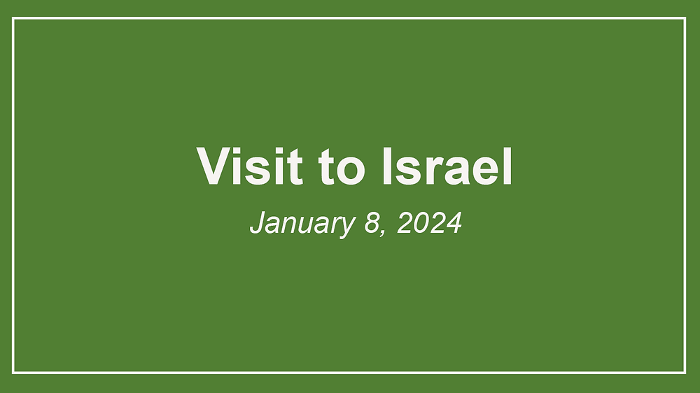 Visit to Israel: Day 0