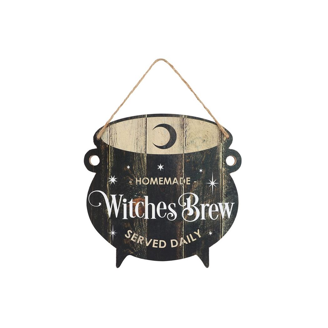 Witches Brew Cauldron MDF Hanging Sign
