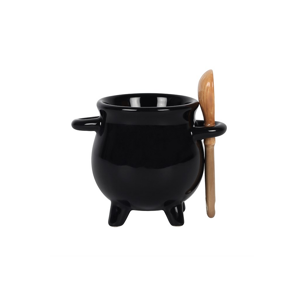 Thumbnail: Cauldron Egg Cup with Broom Spoon