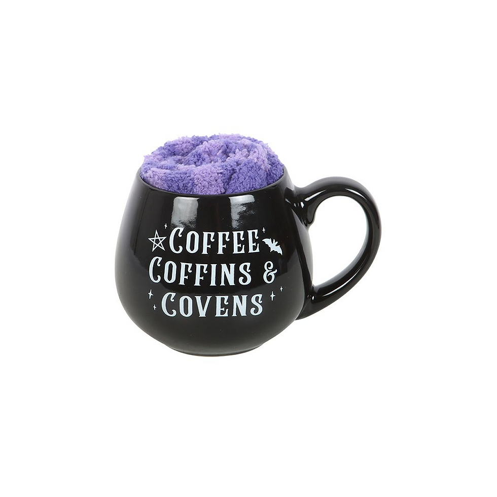 Thumbnail: Coffee, Coffins & Covens Mug and Socks Set