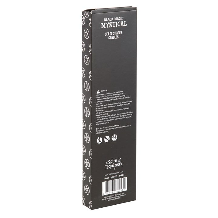 Thumbnail: Set of 3 Black Magic Mystical Taper Candles 
