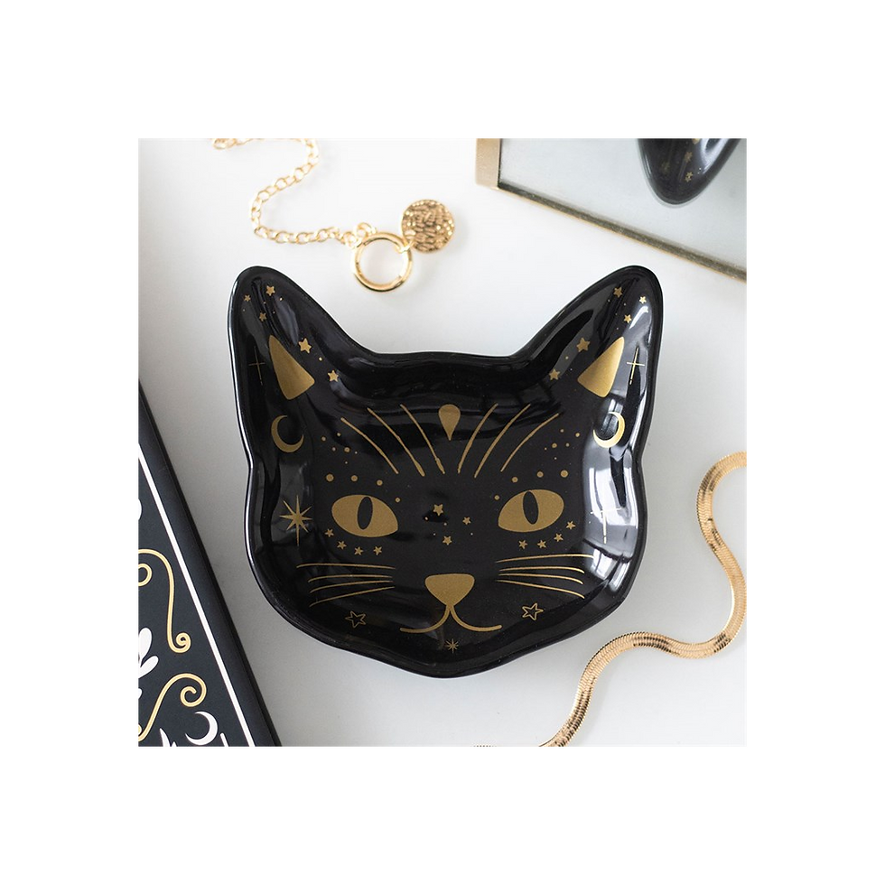Thumbnail: Magick Black Cat Face Trinket Dish
