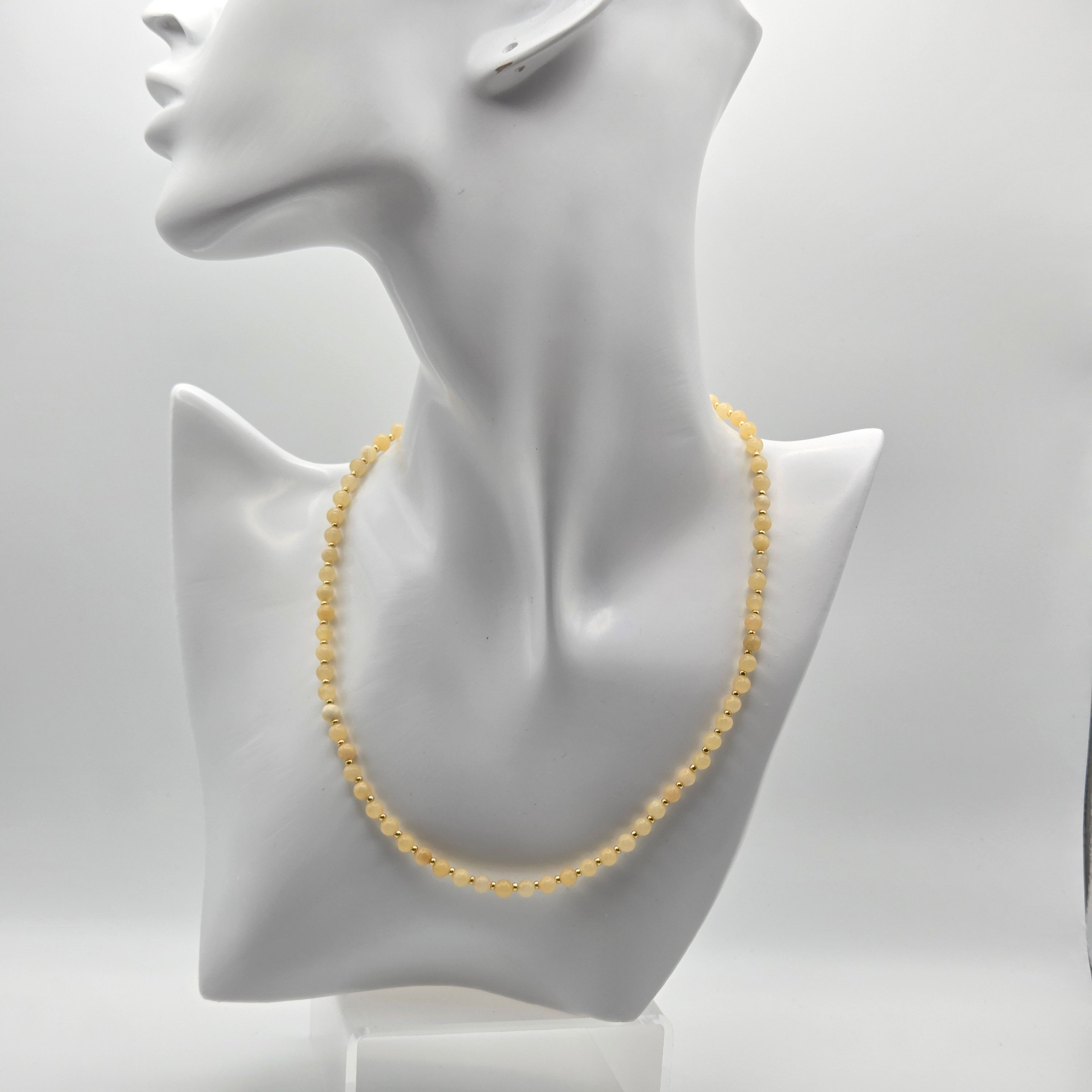 Yellow Jade Minimalist Stone Necklace