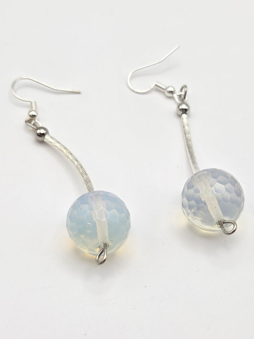 Thumbnail: Textured Opal Earring in Silver
