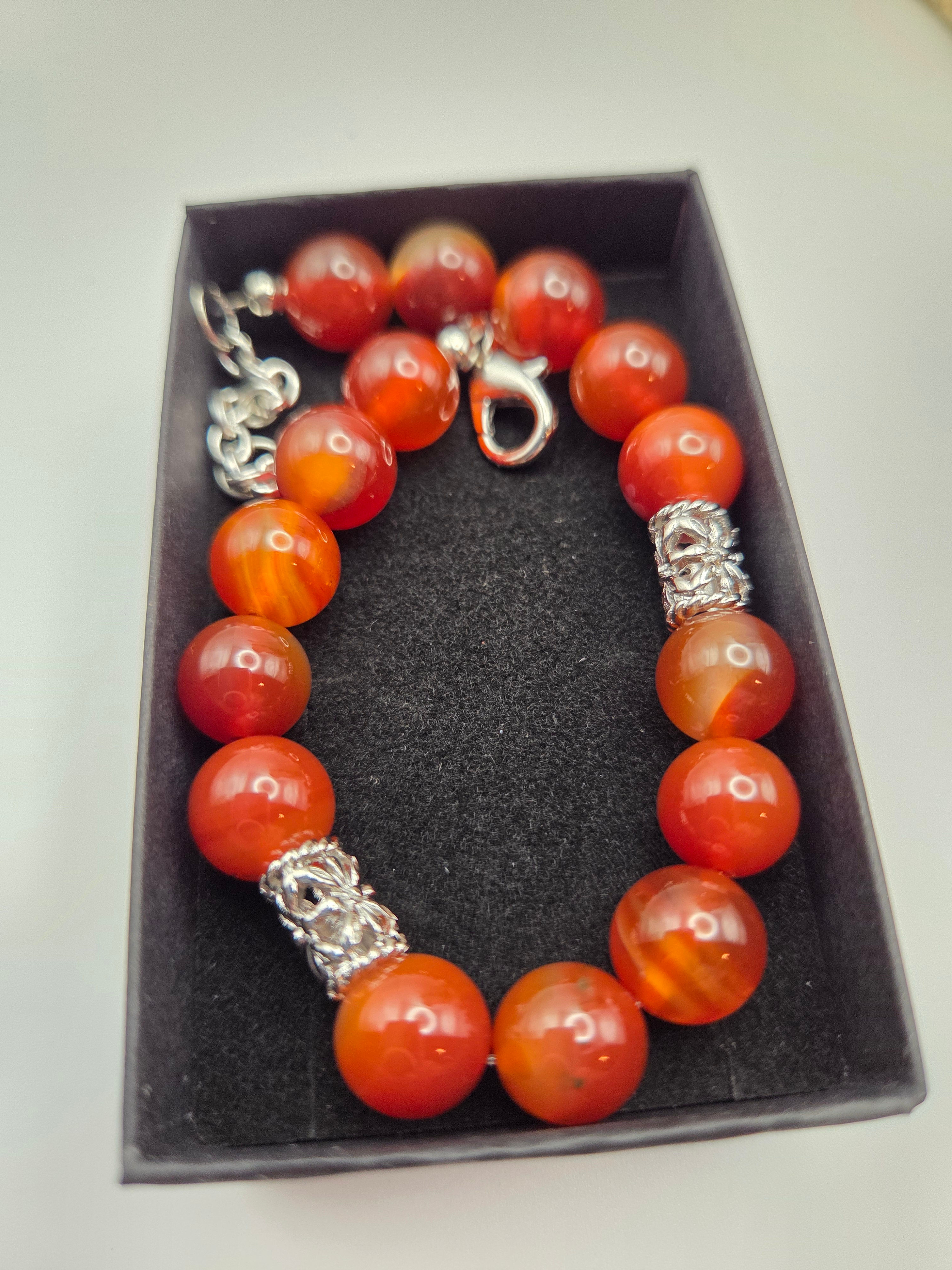 Brown Agate in Silver Bracelet