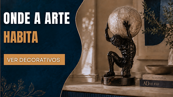 1.png Escultura decorativa Atlas em ambiente elegante com chamada para ver decorativos