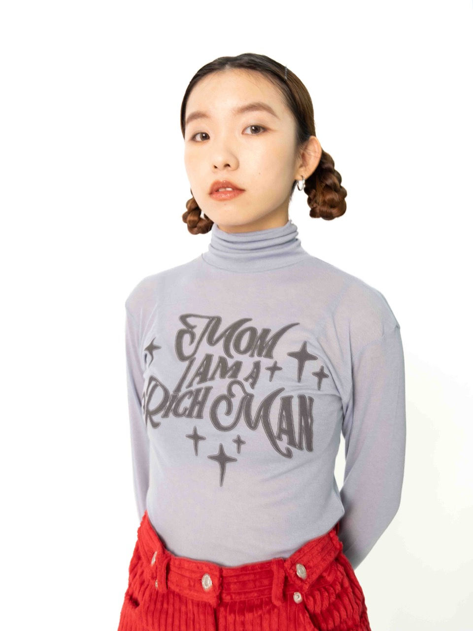Thumbnail: “Mom I am a rich man" Turtleneck Long Sleeve 樽領長袖
