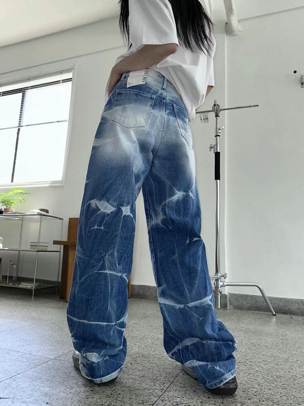 Thumbnail: Fade High Waisted Baggy Straight Jeans
