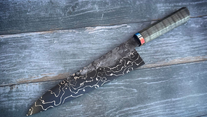 Nickelmascus Gyuto in Black Maple