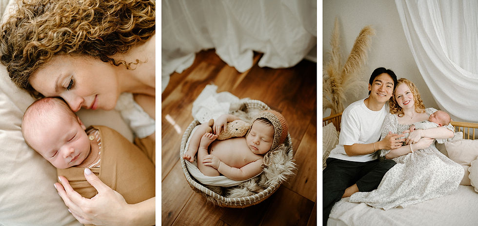 Natural light newborn portraits in Charlottesville studio
