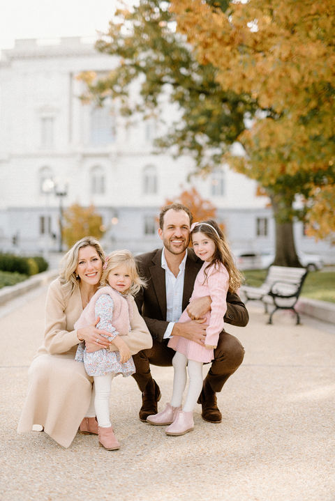 Family portraits captured during a beautiful autumn photography session in Washington DC