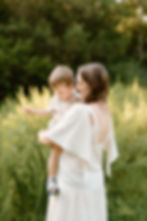 Natural light maternity photo session outdoors in Charlottesville with toddler boy