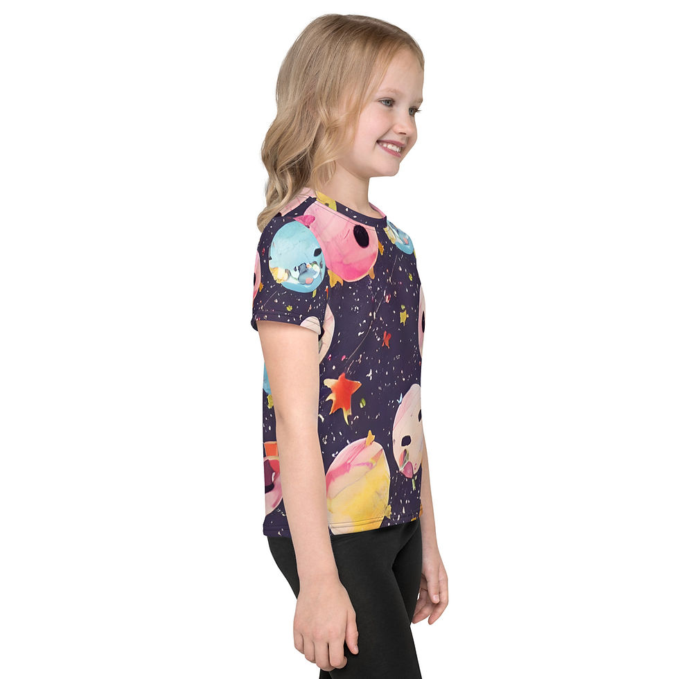 Thumbnail: Kawaii Chibi planets Kids crew neck t-shirt