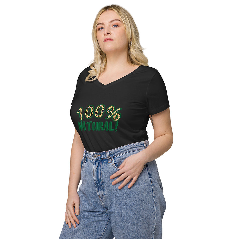 Thumbnail: 100% Natural Women’s fitted v-neck t-shirt