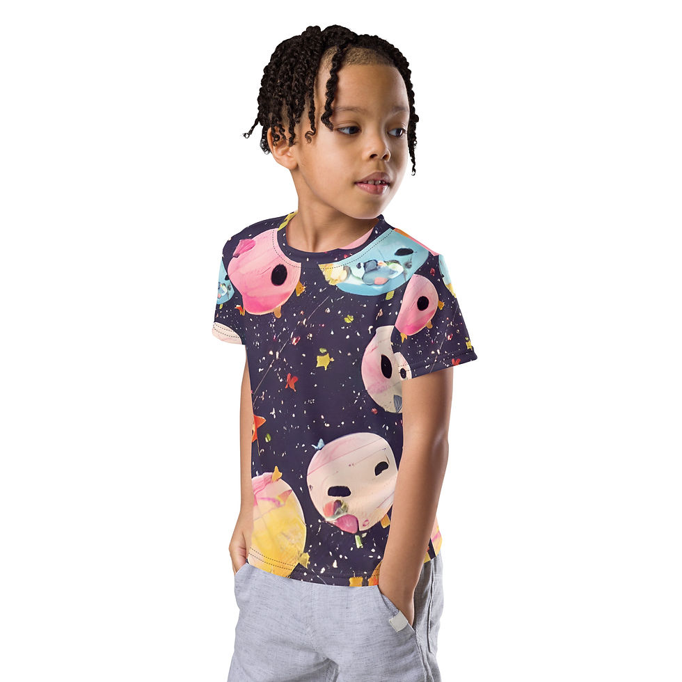 Thumbnail: Kawaii Chibi planets Kids crew neck t-shirt