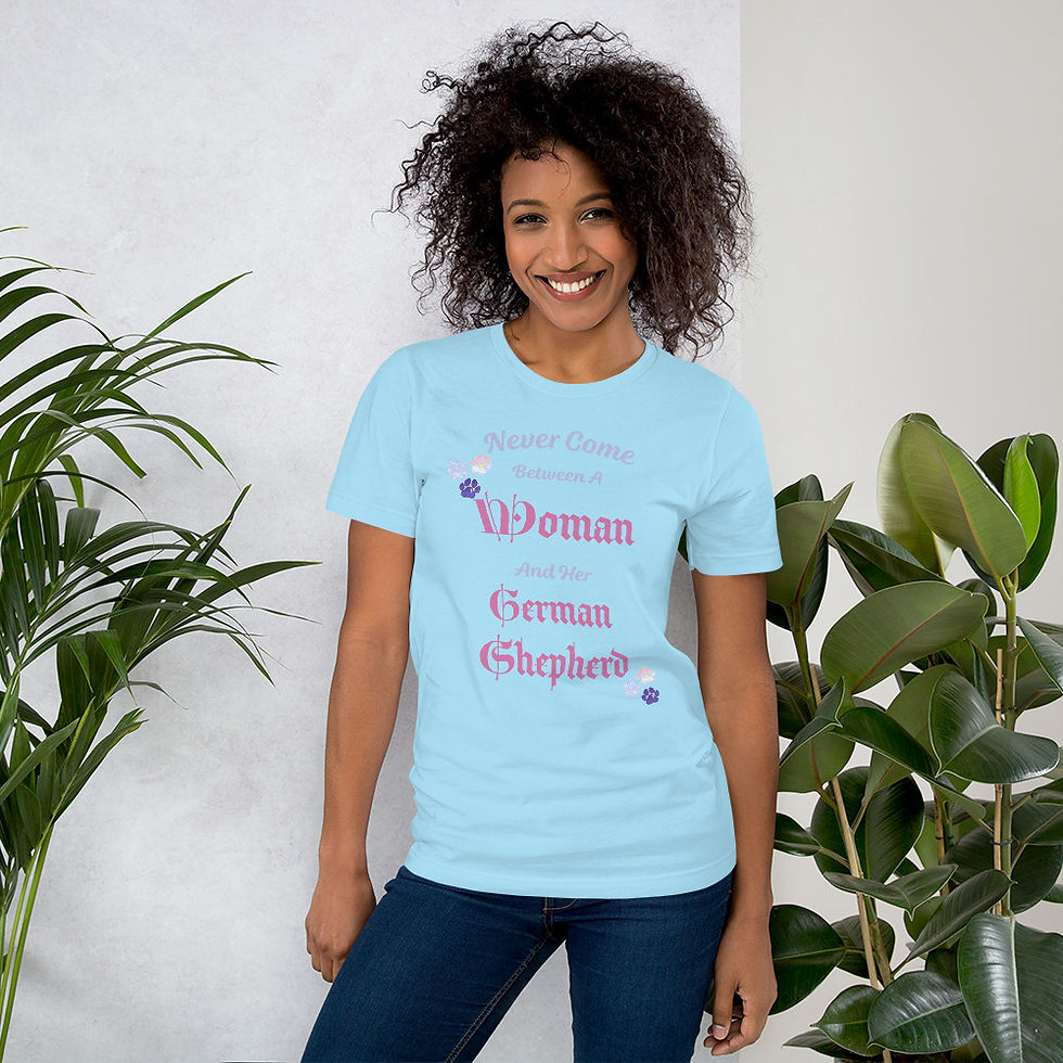 Thumbnail: Never come Between a woman and GSD Unisex t-shirt