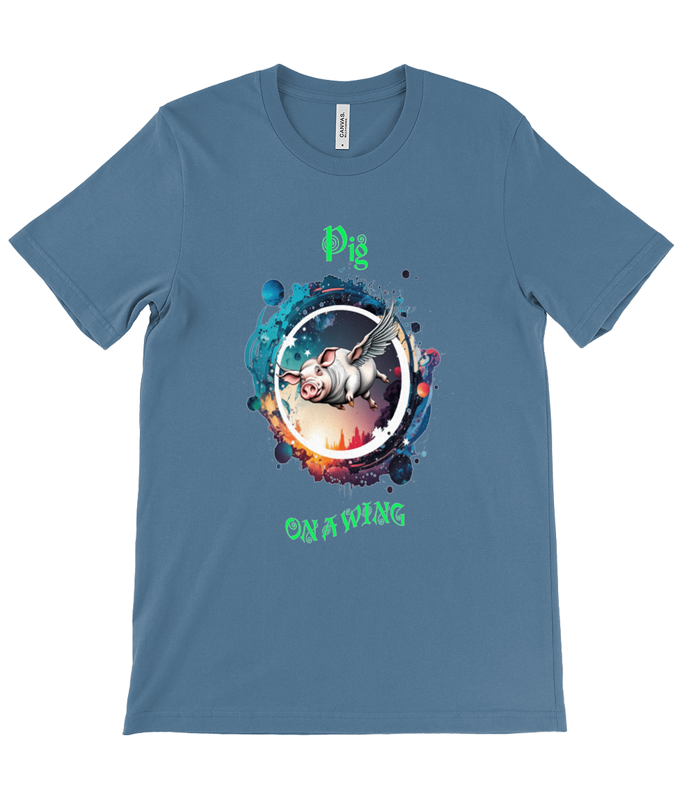 Thumbnail: "Pig on a wing" Crew Neck T-Shirt