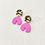 Thumbnail: Hammered Gold & Pink Clay Earrings