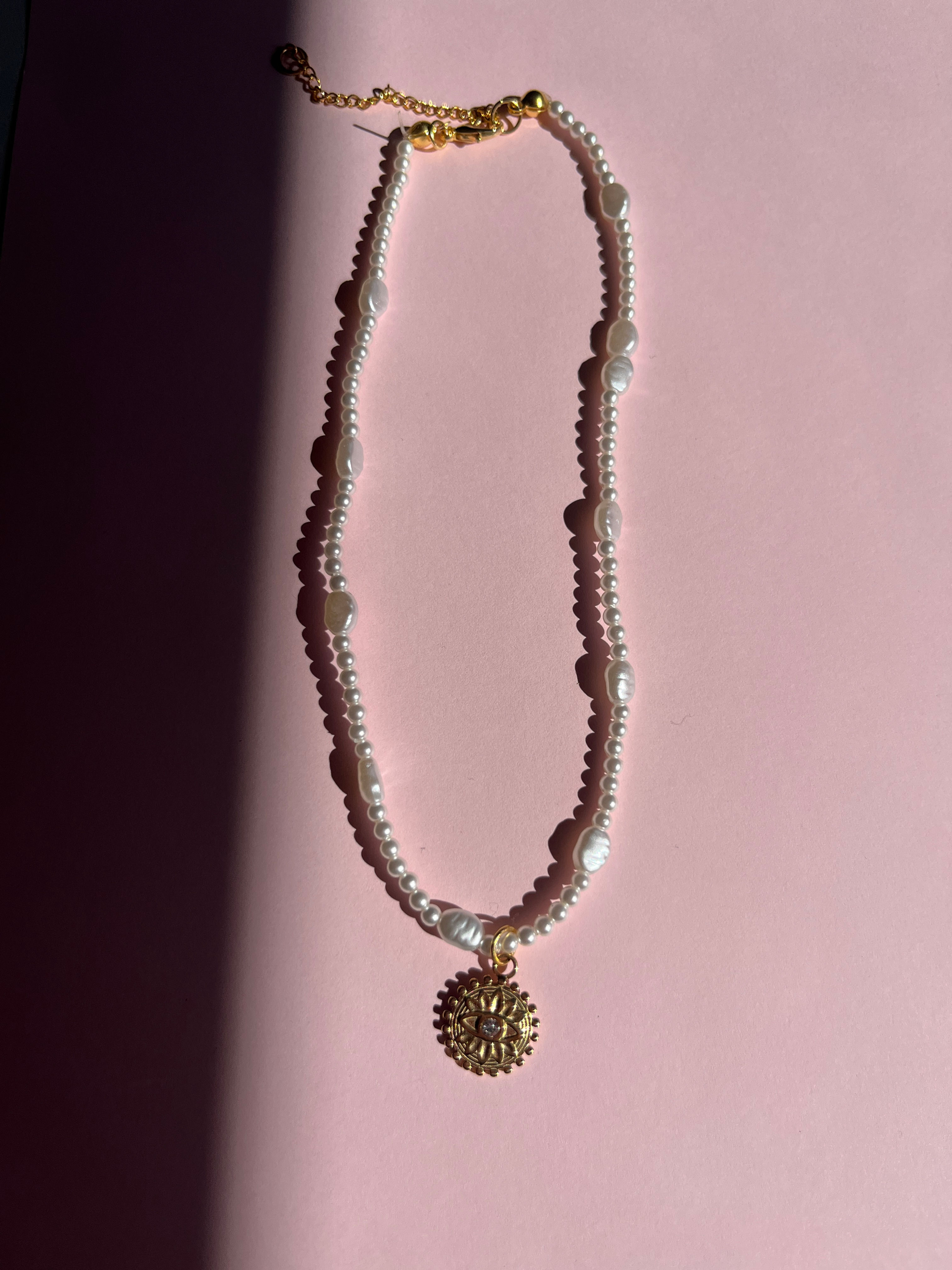 STUDIO | Pearl & Eye Pendant Necklace