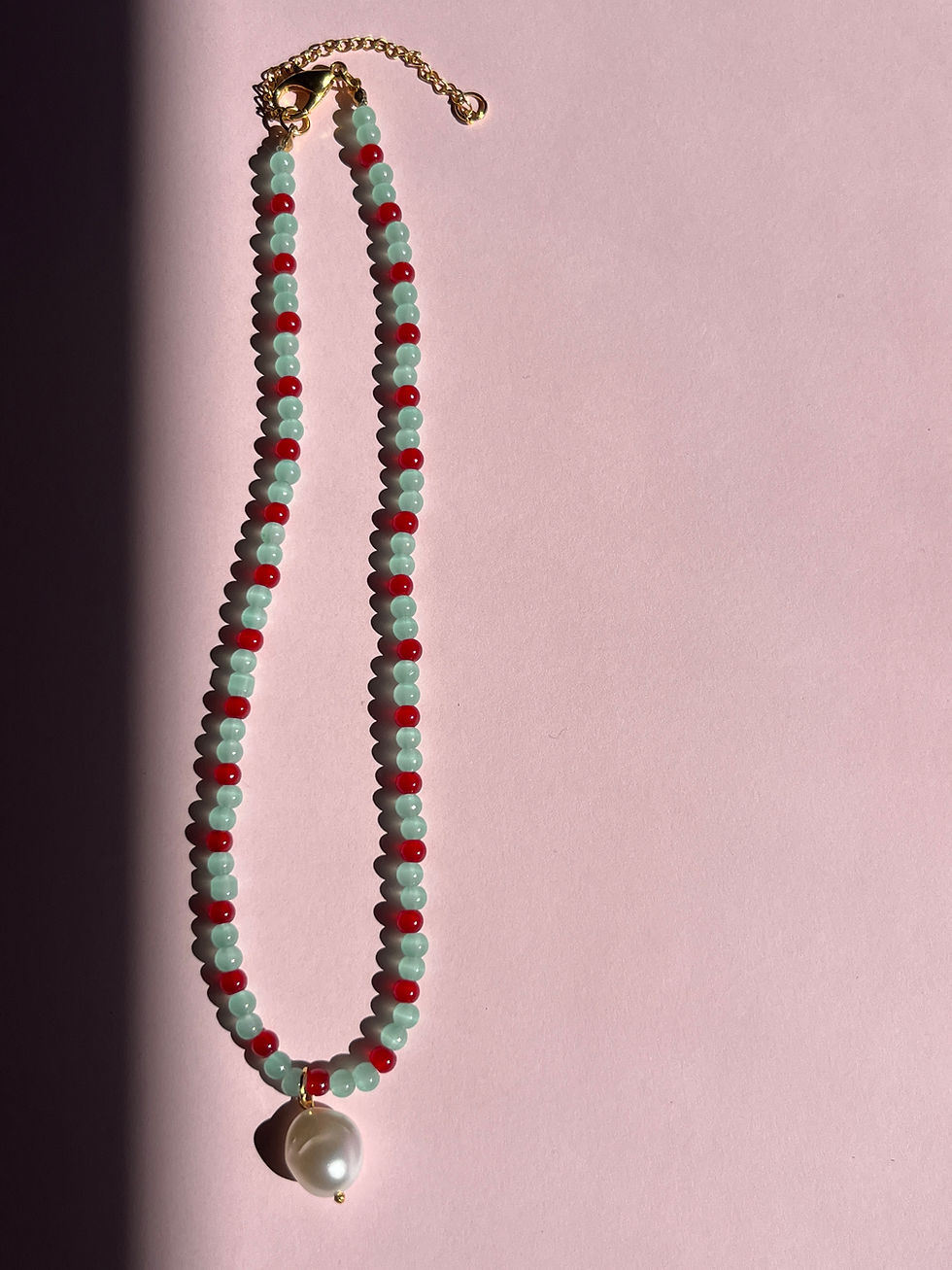 Thumbnail: STUDIO | Aqua & Oxblood Pearl Necklace