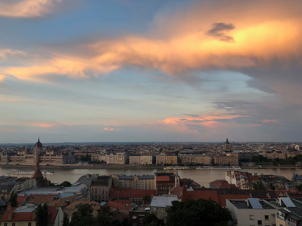 Danube River At Sunset