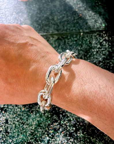 999 Pure Silver Huge & Heavy Anchor Box Chain | Necklace | Ren