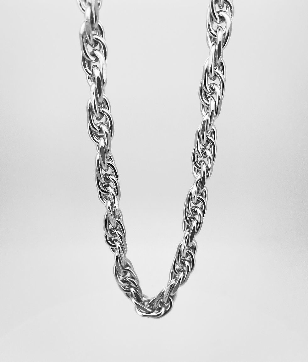 Thumbnail: 999 Pure Silver Diamond Cut Rope Chain Necklace | Handmade