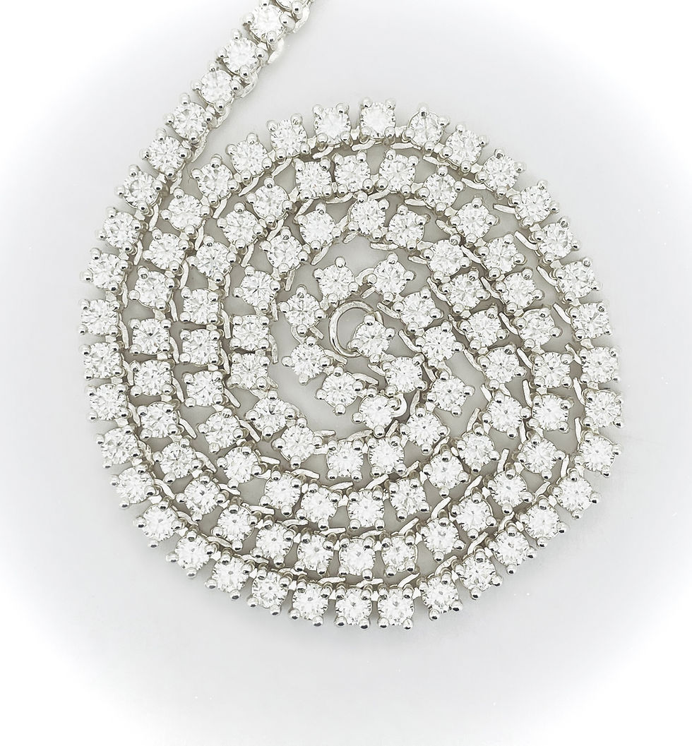 Thumbnail: Moissanite + 999 Silver Tennis Line Necklace, Black or White