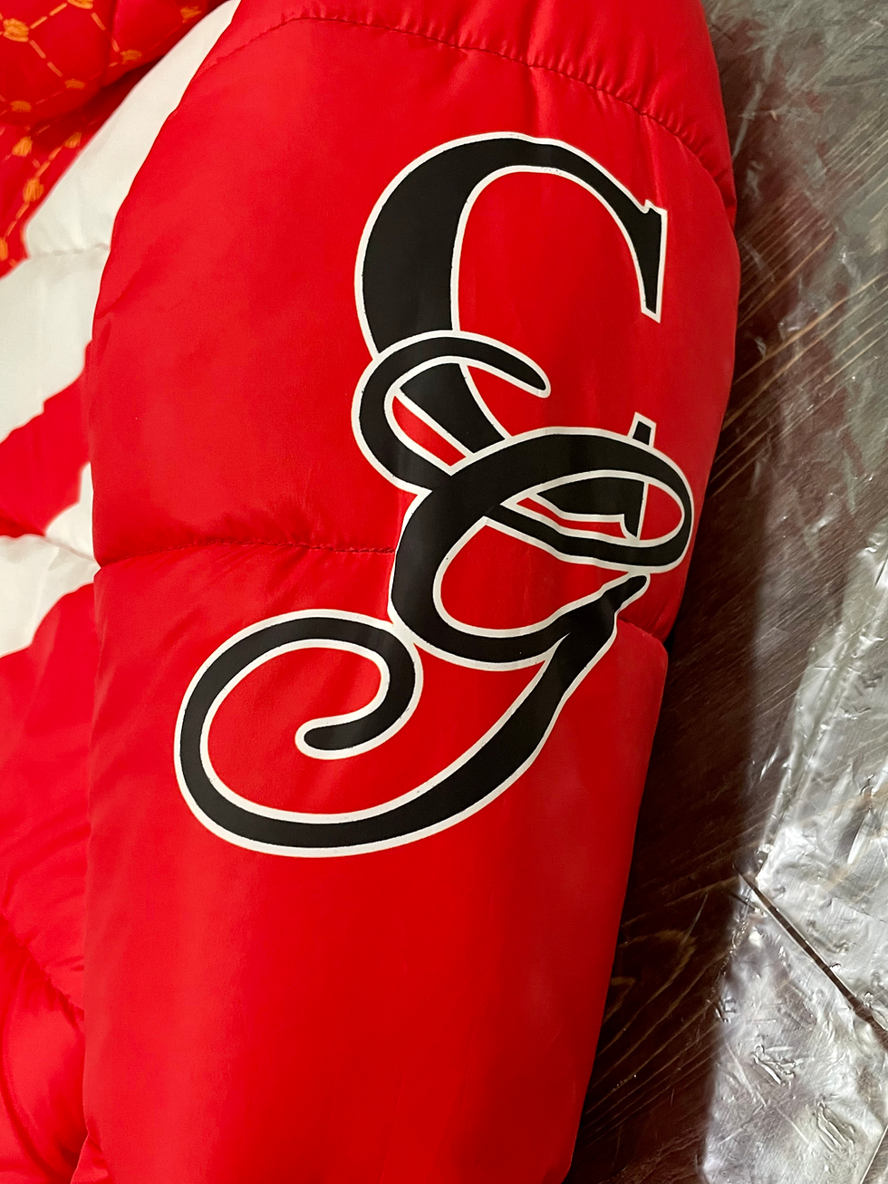 Thumbnail: MC0051-Y22 Fur Hoodie Red & MC0052 -Y22 Navy Blue Designer Puffy Coat