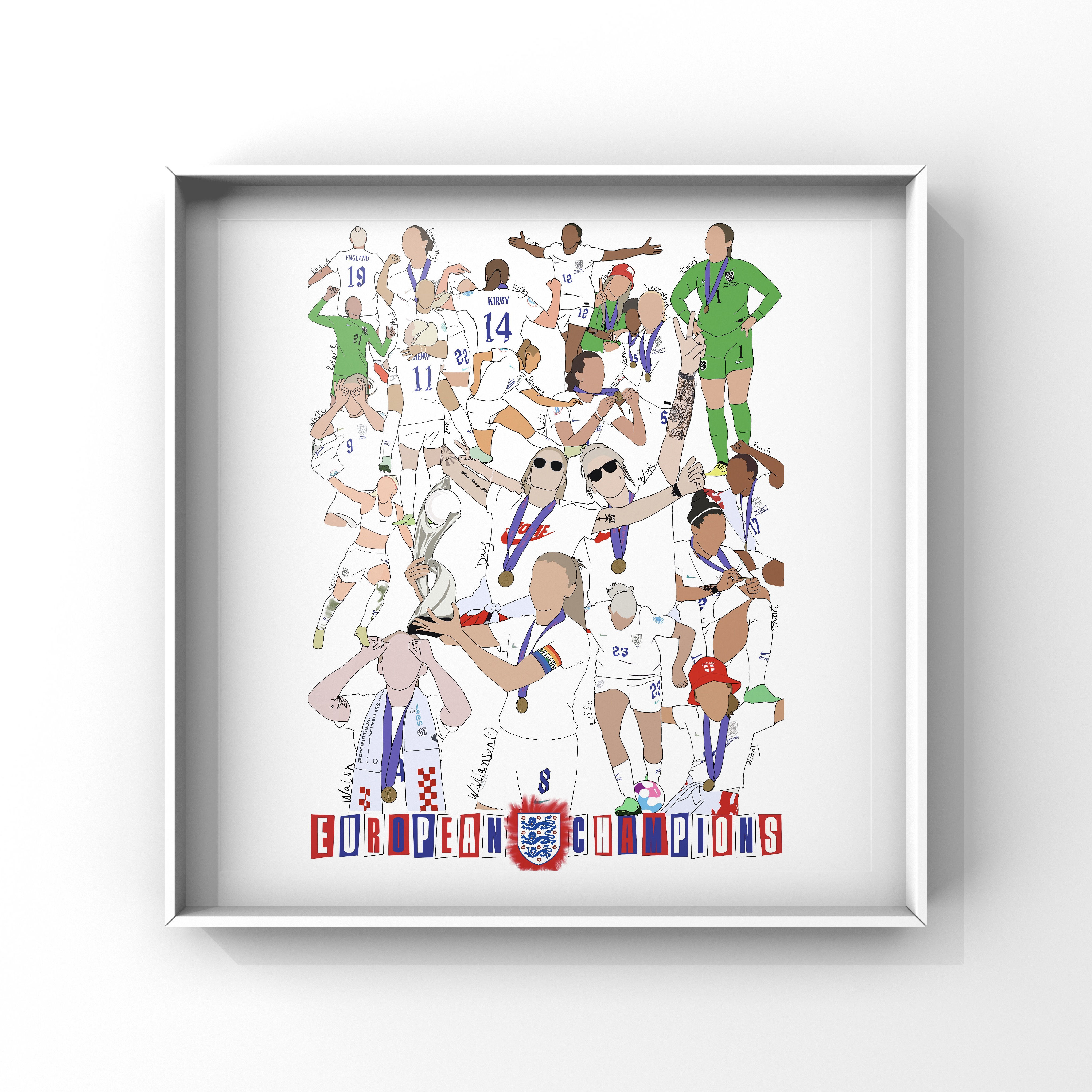 England Women European Champions Print