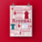 End of season print featuring details of table position, squad members and trophies won for Arsenals 23/24 season.