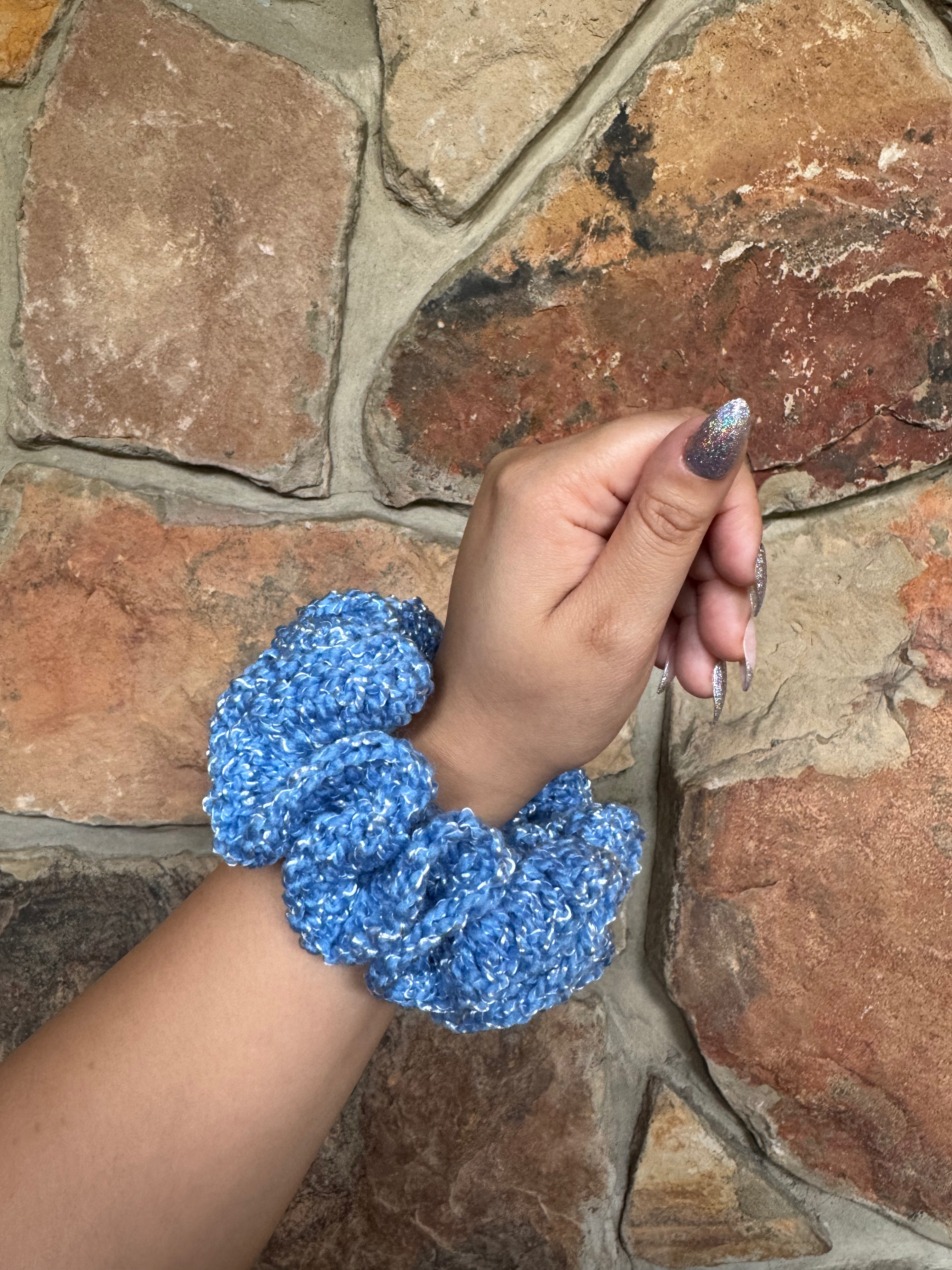 Blue Howlite Jumbo Scrunchie