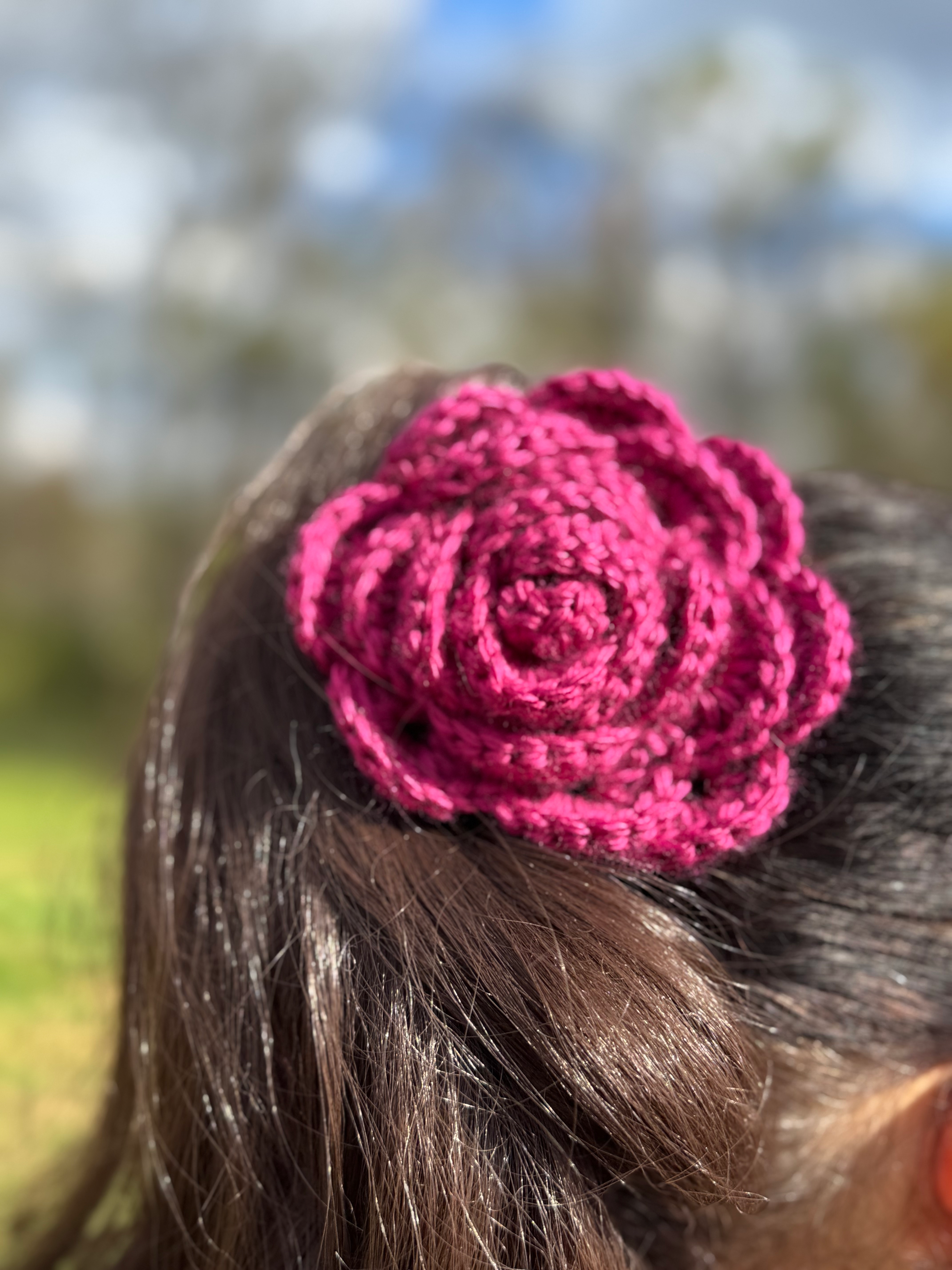 Maroon Rose Clip